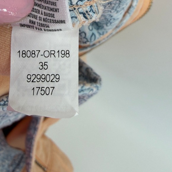 BONOBOS Mens Peach Chino Shorts 7 Inch Inseam Flat Front Casual Size 35‎ - Picture 10 of 10